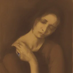 portrait of a depressed woman by almeida junior, grainy