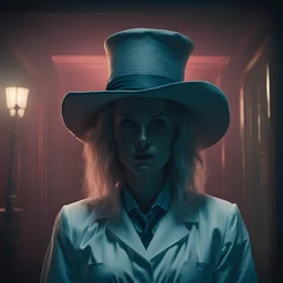 spooky movie still, Rose the Hat character rom "Doctor Sleep" movie, creepy, dramatic, complex contrast, dynamic composition, cell-shaded, beautiful