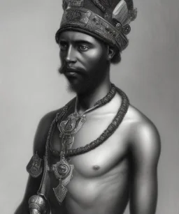 Negro Felipe, african slave, red headband, short beard