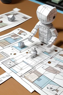 Maak een paper prototype voorbeeld voor poppetjes voor een bordspel
