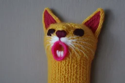 Knitted the scream cat Edvard Munch the scream