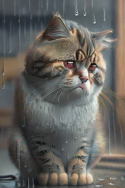 قطة كيوت حزينة