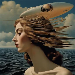 Oh, father of the four winds fill my sails Across the sea of years with no provision but an open face along the straits of fear, dreamy surrealism, sinister, album art by Hipgnosis Studio and George Hardie, Led Zeppelin aesthetic.