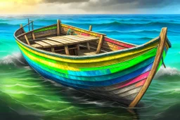 Fisherboat, realistic, colorfull, ocean, small boat, rowing boat