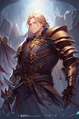 Armored Male Blood Knight Elf by korean manhwa style