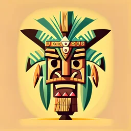 tiki, clip art, flat design