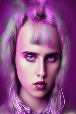 danish singer mø, high light ,purple tones,