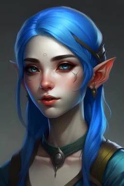 vrouwelijke Elf met blauw haar