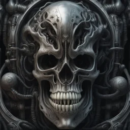 A MECHANICAL NON HUMAN SKULL AND DARK SLIMEY AND GIVING BIRTH SHARKS TEETH with a touch of H.R. Giger's biomechanical aesthetic. Hyperdetailed and rendered in 8k resolution, a true masterpiece. hyperdetailed intricately detailed Splash art action painting film noir photorealism psychedelic art telephoto lens aetherpunk horror post-apocalyptic VIVID IN COLOR well lit, high detail, photorealistic, horrorcore, fun, scary, none featured, each a different color or hue,