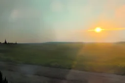 Hazy sunset in Alberta