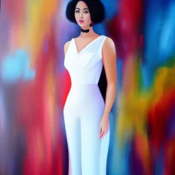 Full body portrait, painting, medium shot lady menbaa