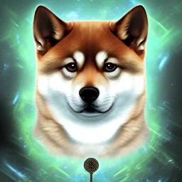 3rd eye shiba inu, with lightning eyes