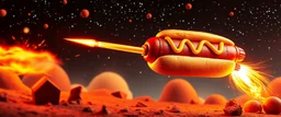 bazooka shooting a rocket hot dog