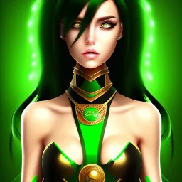 fantasy setting, multicolored hair, green and black hair, more black hair, more black hair