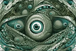 möbius escher polichromatic galactic giant many eyes