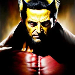 Ultra detailed fullbody Portrait in oil on canvas of Spawn fusions wolverine ,intense stare,extremely detailed digital painting, extremely detailed face,crystal clear Big eyes, mystical colors ,perfectly centered image, perfect composition, rim light, beautiful lighting,masterpiece,8k, stunning scene, raytracing, anatomically correct, in the style of robert e howard and Ken Kelley and Ohrai Noriyoshi and Simon Bisley and tomzj1