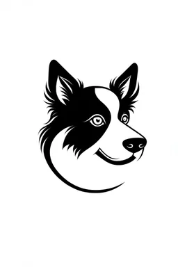 logo de chien en noir et blanc simple