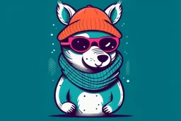 cool fun winter winter wear design party animal theme simple 3 colours design