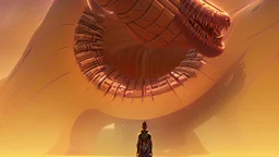 in front of dune giant sandworm, concept art