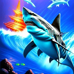 Requin iron maiden nage océan