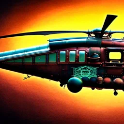 fullbody Drawing of 'sketch of Steampunk Helicopter',intricate detail,andrea bonelli,Kilian Eng,Ohrai,evan lee,Aleksandr Sidelnikov,KyuYong Eom,three quarters frontal aerial view,toned colors,16k