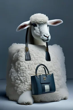 A lamb next to a dior bag