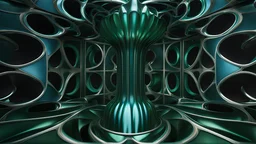 High-end, Die Partei sculpture, green blue glass 4th dimensional liquid space, awesome cinematic-quality photography, symmetrical Four-dimensional space (4D) Art Nouveau-visuals, Vintage style with Octane Render 3D technology, hyperrealism photography, (UHD) with high-quality cinematic character render, Insanely detailed close-ups capturing beautiful complexity, hyperdetailed, intricate, 8k