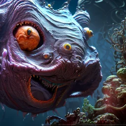 fluid ink angler fish creature, unreal engine 5, 8k resolution, photorealistic, ultra detailed