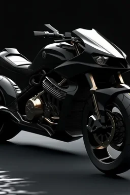 Luxury black motorcycle black dragon