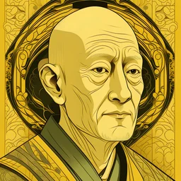 60 Age bald man in victo ngai style