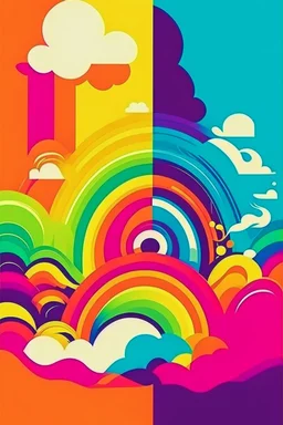 poster for a festival vector rainbow