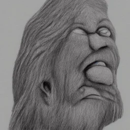 A drawn norwegian stone troll ; stable ai