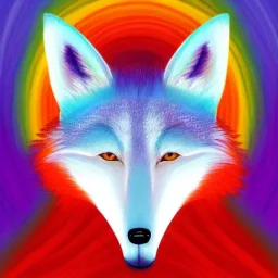 A magical spiritual rainbow fox