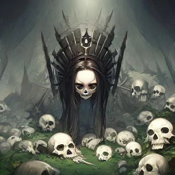 Skull's Queen, leaning pose,