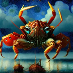 ATTACK OF THE GIANT MOSTER CRAB by van Gogh 8k