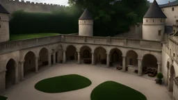 inside the castle courtyard