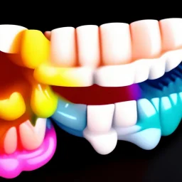 Rainbow colored teeth 3D