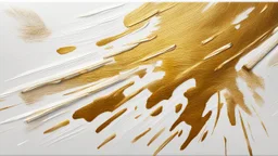 Hyper Realistic White & Golden Oil-Paint Brush Strokes Texture on Canvas