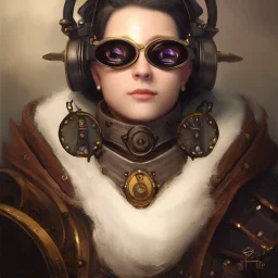 a _ fantasy _ style _ portrait _ painting _ of beautiful white male dwarf black hair short head smirk round face steampunk goggles rpg dnd oil _ painting _ unreal _ 5 _ daz. _ rpg _ portrait _ extremely _ detailed _ artgerm _ greg _ rutkowski _ greg
