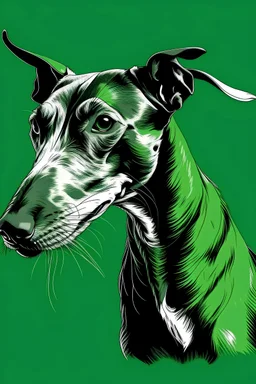 paint the greyhound with only green background