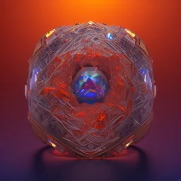 Ring made by wood roots and shreds of glass, orange diamonds sparkles, red rubi fragments around, blue lights reflexes, complex structure, gold details, intricate ring pattern,Unreal Engine 5, lens macro,sharp focus, realistic, hyper detailed, studio lighting, neon light ambient,