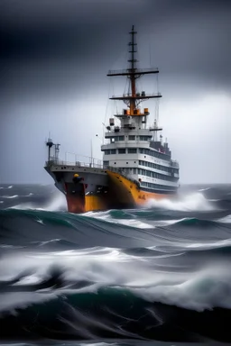 oil drillship in rough sea