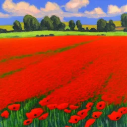 poppy field in the style of augustus john