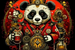 steampunk panda in moutai whiskeychinadesign