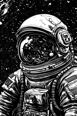 astronauta disegno bianco e nero