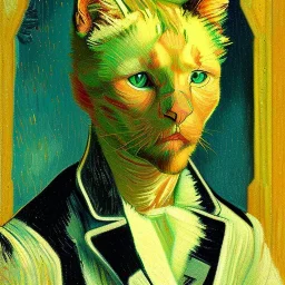 Portrait of a cat by Van Gogh