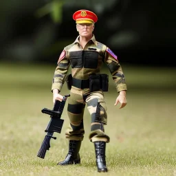 G.i. Joe toy camouflage khaki doll Donald Trump orange face with boots full body in package high resolution 2019, in a box with gun in jungle