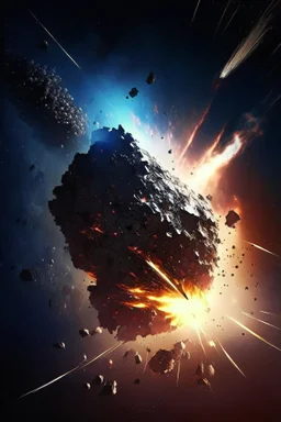 space, meteorite explosion ,