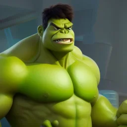 Chibi hulk, pixar 2022, modern Disney style, octane render, realistic, hyper detailed