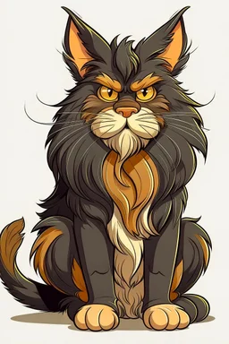 cartoon maine coon cat